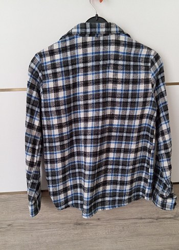 Düğmeli Gri Ekose Erkek Oduncu Gömlek - Görsel 2