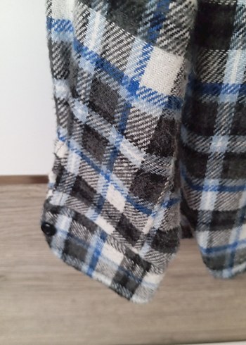 Düğmeli Gri Ekose Erkek Oduncu Gömlek - Görsel 5