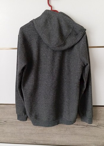 Erkek Gri Fermuarlı Polar Sweatshirt Hırka - Görsel 2