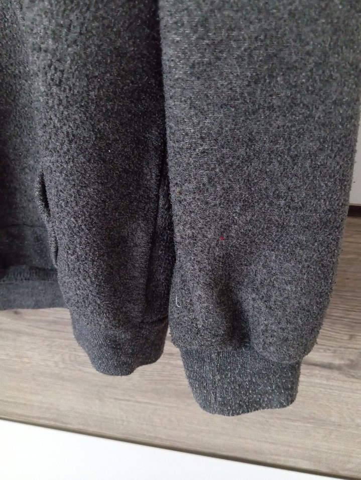 Erkek Gri Fermuarlı Polar Sweatshirt Hırka - Görsel 4