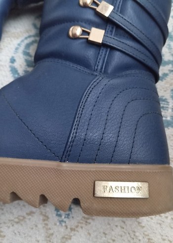 Kadın Mavi Dolgu Topuklu Lastik Bot - Görsel 9