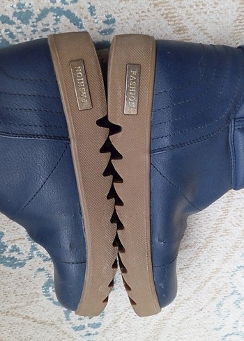 Kadın Mavi Dolgu Topuklu Lastik Bot - Görsel 7