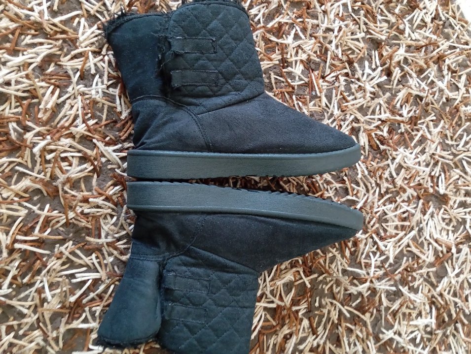 Siyah Kürklü Kadın Yün Kar Botu - Görsel 2