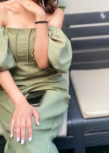 Kadın Kemerli Uzun Haki Tulum - Görsel 6