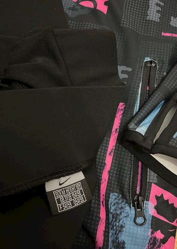 Uzun Kollu, Fermuarlı Pembe Desenli Kadın Eşofman Üstü - Görsel 5