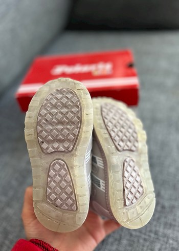 Beyaz Gri Erkek Çocuk Spor Ayakkabı Velcro - Görsel 4