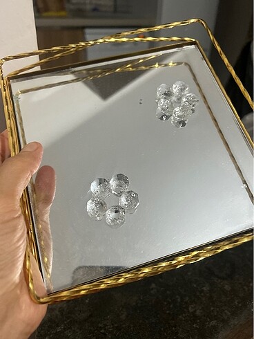 Gold tepsi söz nişan sunum tepsisi - Görsel 4