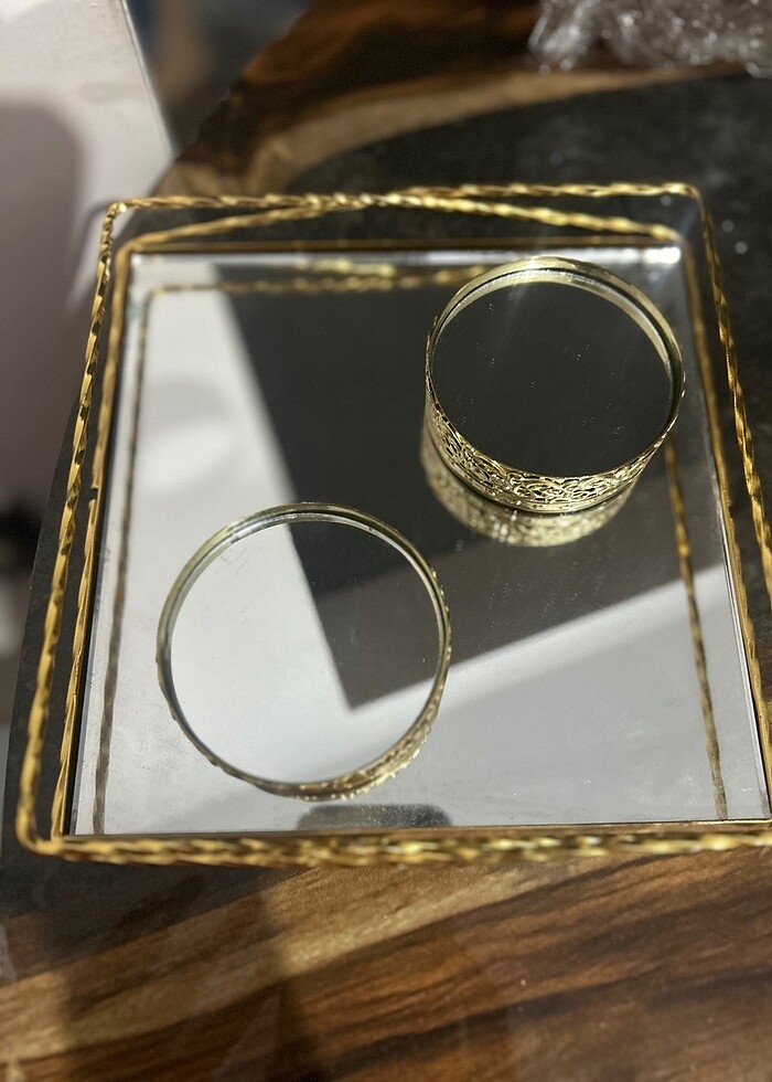 Gold tepsi söz nişan sunum tepsisi - Görsel 2