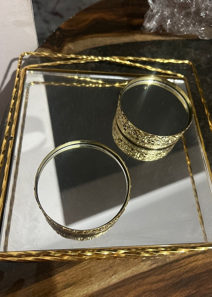 Gold tepsi söz nişan sunum tepsisi - Görsel 3