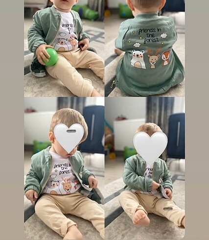 6 Ay Beden Hırkalı bebek 3?lü takım