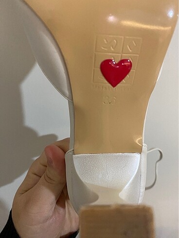 Diğer Sedef saten mini topuklu gelin ayakkabısı