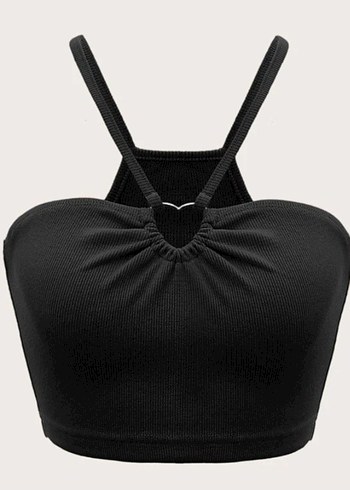 Siyah Strappy Gotik Büstiyer