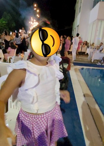 LC Waikiki Kız Çocuk Beyaz Bağlama Desenli Tişört
