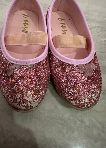 Pembe Simli Kız Çocuk Babet Ayakkabı - Görsel 4