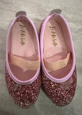 Pembe Simli Kız Çocuk Babet Ayakkabı - Görsel 5