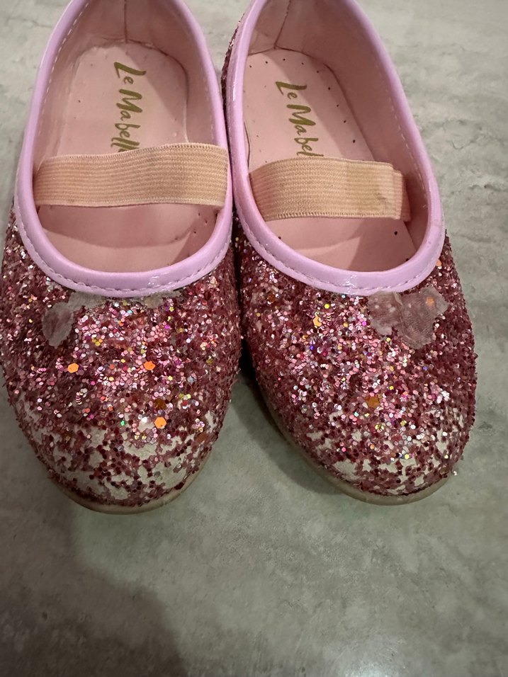 Pembe Simli Kız Çocuk Babet Ayakkabı - Görsel 4