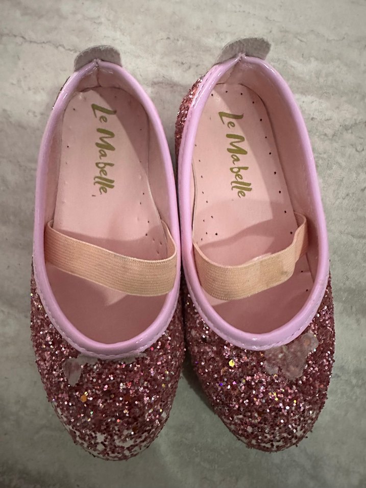 Pembe Simli Kız Çocuk Babet Ayakkabı - Görsel 5