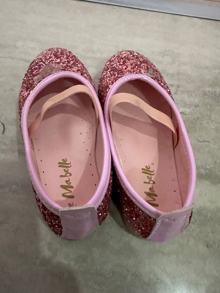 Pembe Simli Kız Çocuk Babet Ayakkabı - Görsel 2