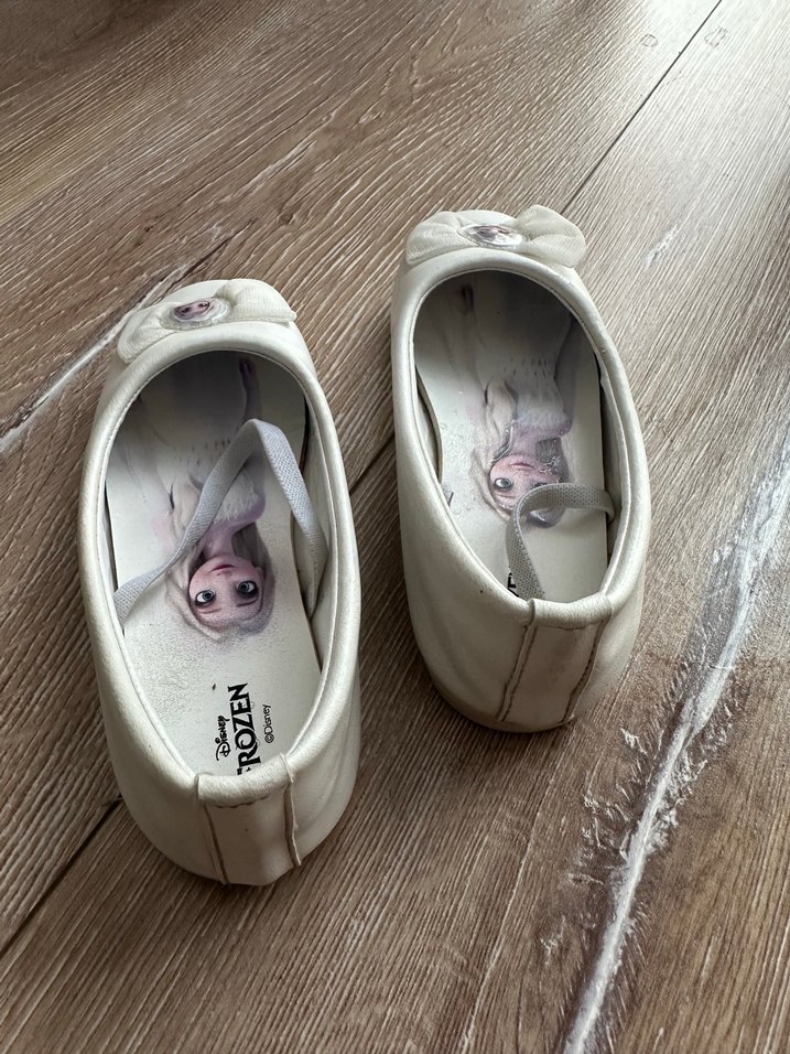 Beyaz Kız Çocuk Baskılı Babet Ayakkabı - Görsel 4