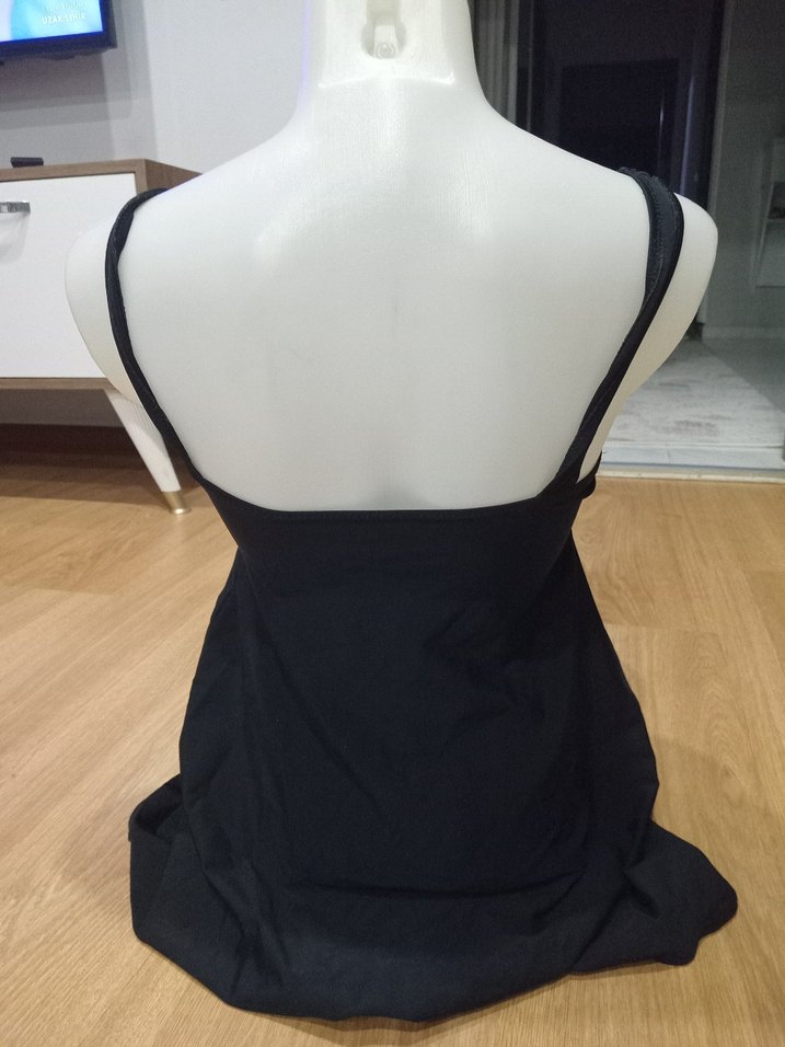 Siyah Çizgili Kemerli Mini Mayo - Görsel 2