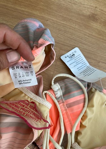 36 Beden Bağcıklı, Drapeli Mini Çok Renkli Mayo