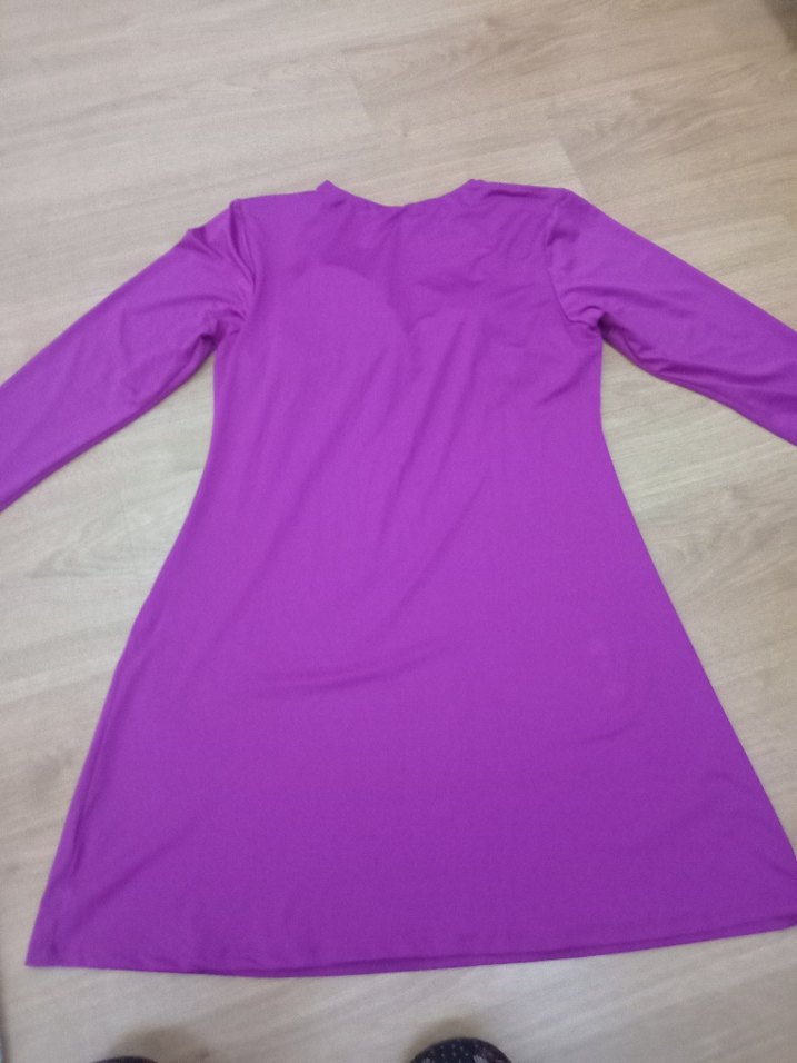 Boncuk Detaylı Mor Uzun hasema ust - Görsel 2