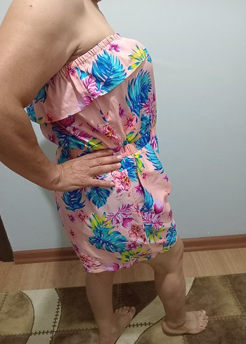 Renkli Çiçek Desenli  Tulum - Görsel 5