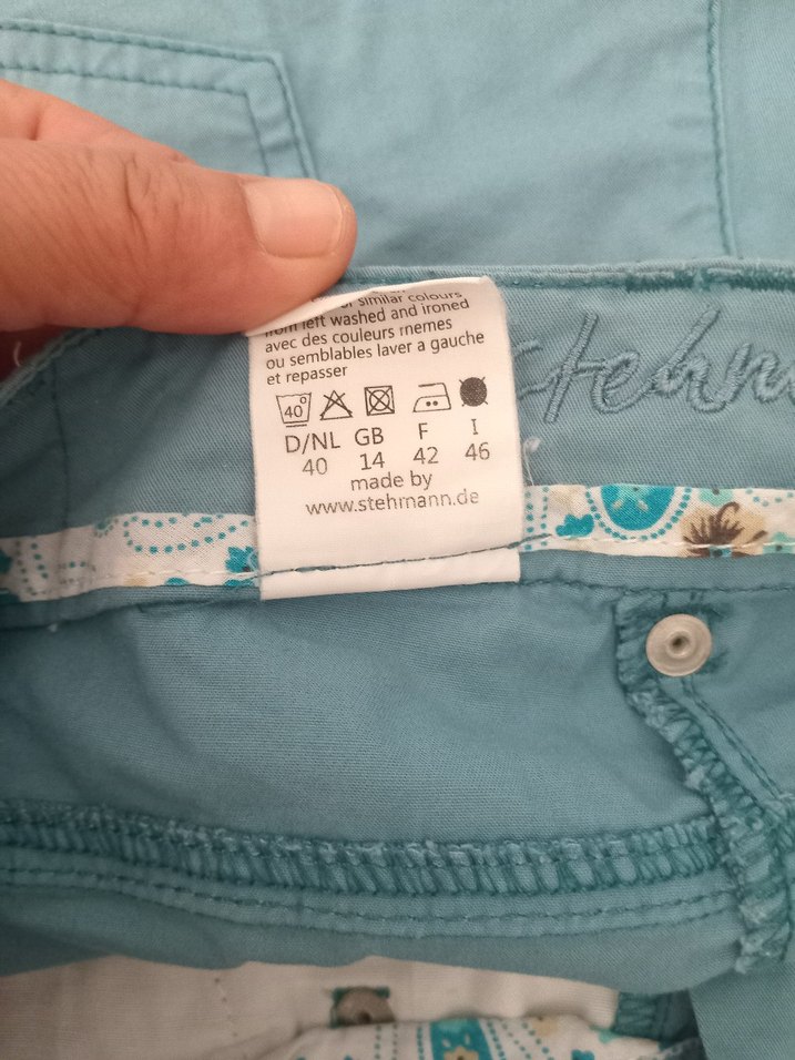 Kadın Mavi Denim Bermuda Şort Kemerli - Görsel 5