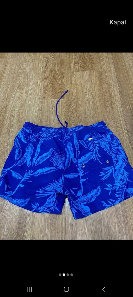 Erkek Mavi Desenli Mini Şort - Görsel 2