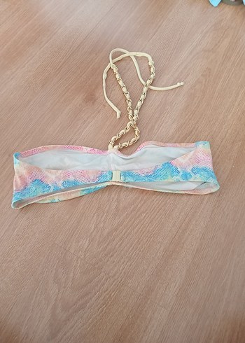 Zincir Detaylı Pastel Renkli Bohem Bikini Üstü - Görsel 2