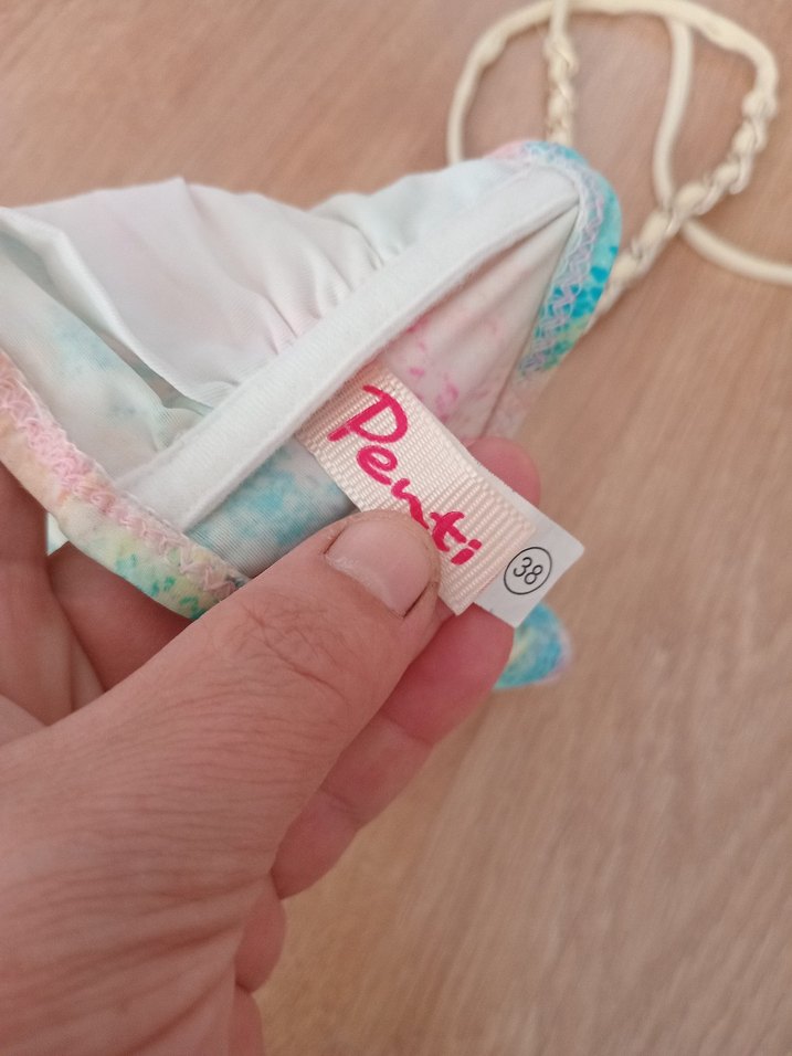 Zincir Detaylı Pastel Renkli Bohem Bikini Üstü - Görsel 3