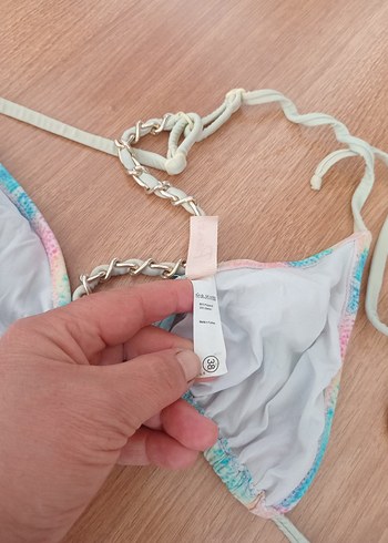 Bağcıklı Çok Renkli Bohem Kadın Bikini - Görsel 3