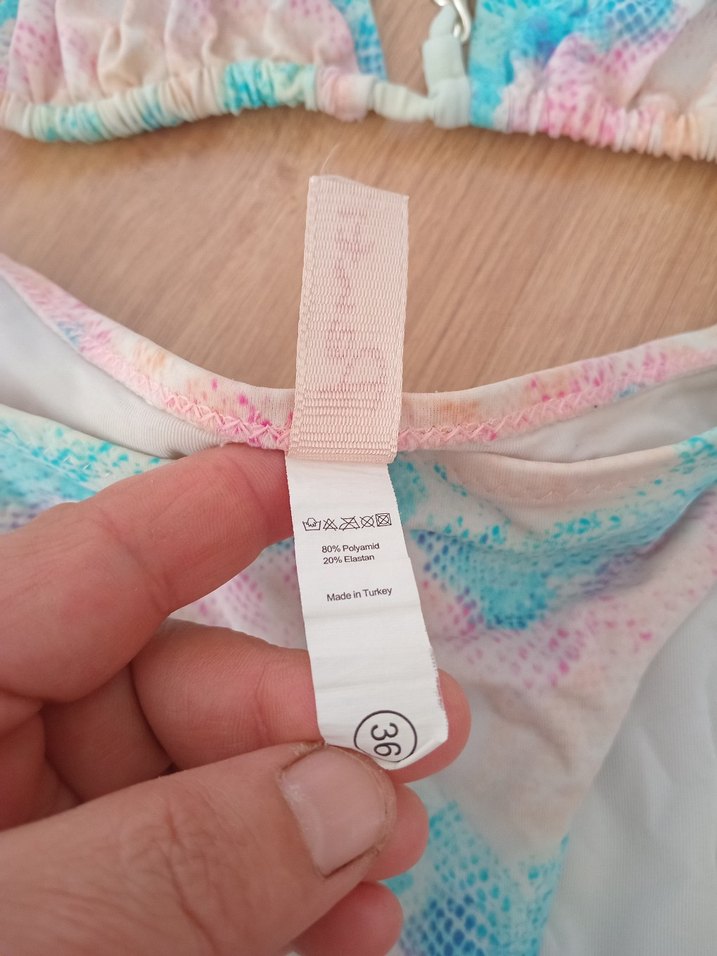 Bağcıklı Çok Renkli Bohem Kadın Bikini - Görsel 4