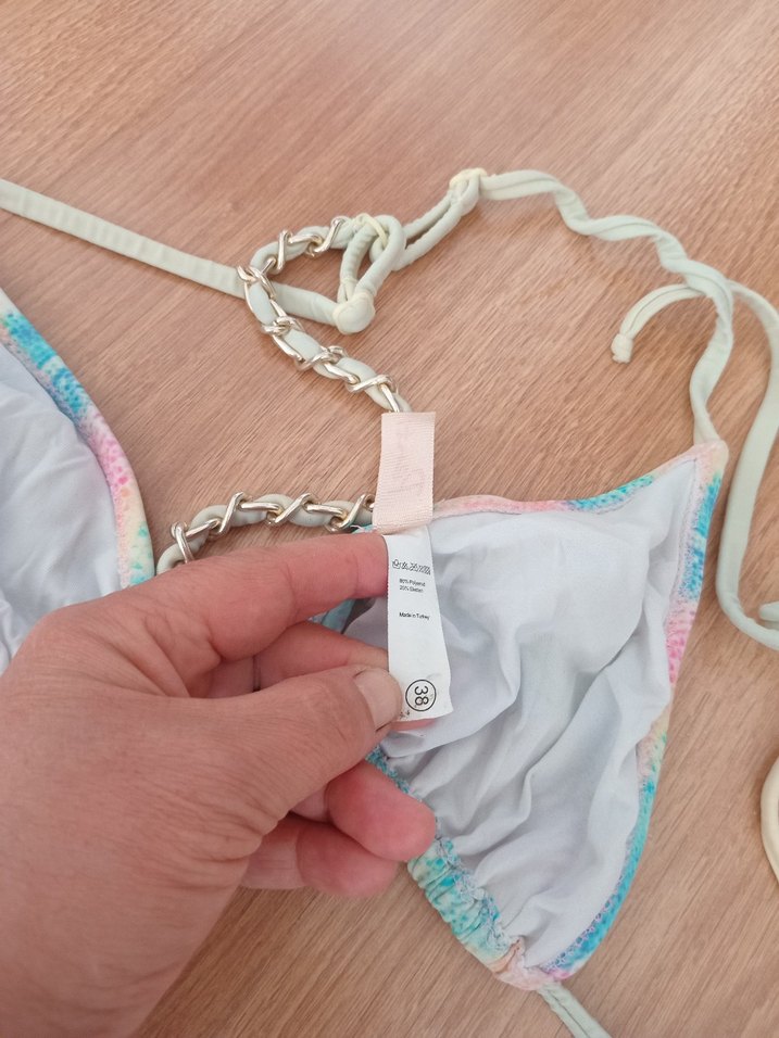 Bağcıklı Çok Renkli Bohem Kadın Bikini - Görsel 3