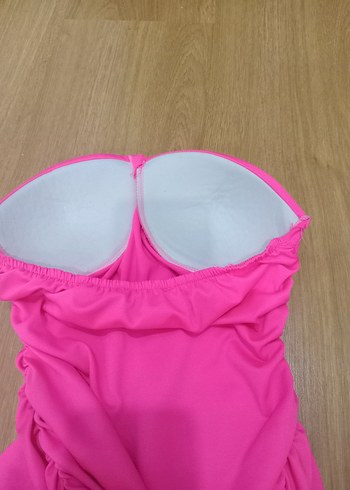 Pembe Straplez Mini Fırfırlı mayo - Görsel 4