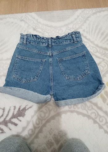 Düğmeli Mavi Mini Denim Şort - Görsel 2