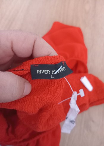 Kırmızı Mini Düğmeli Kadın Bluz - Görsel 3