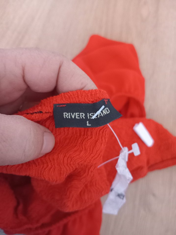 Kırmızı Mini Düğmeli Kadın Bluz - Görsel 3