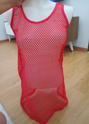 Kırmızı Dantel Detaylı pareo - Görsel 2