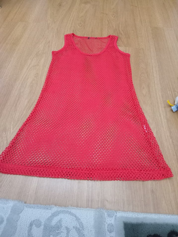 Kırmızı Dantel Detaylı pareo - Görsel 4