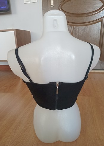 Dantel İşlemeli Siyah Mini Goth Bralet - Görsel 2