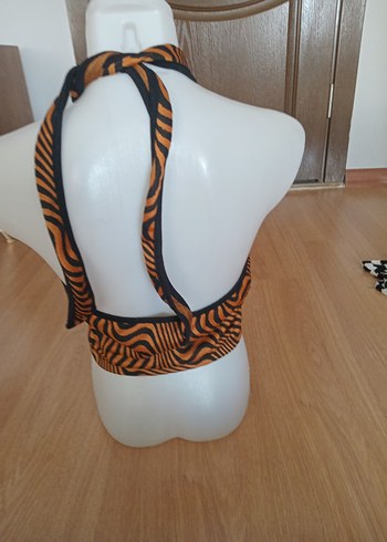 Kahverengi Zebra Desenli Mini Büstiyer - Görsel 2