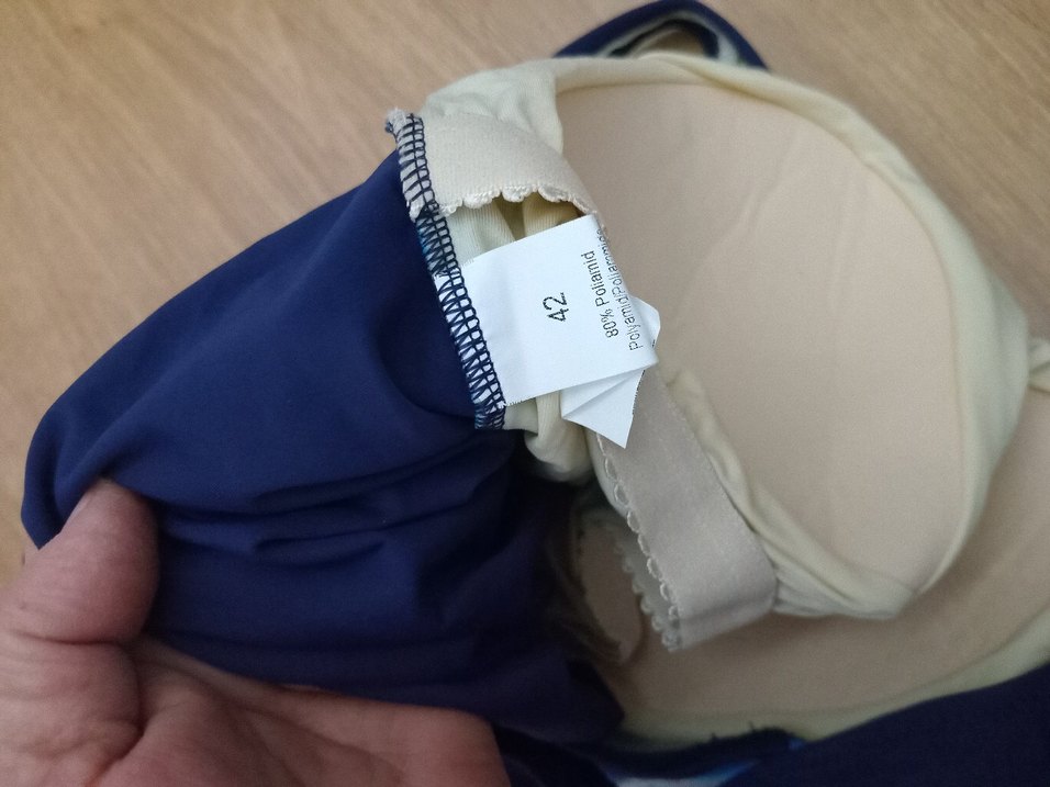 Lacivert Mavi Düz Kesim Kadın Mayo - Görsel 3