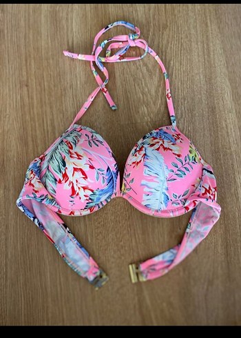 Pembe Bohem Desenli Bikini Üstü