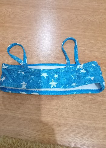 LC Waikiki Mavi Bağlamalı Desenli Kız Bikini Üstü