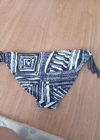 40 Beden Bohem Tarz Gri Mavi Bağcıklı Bikini Altı