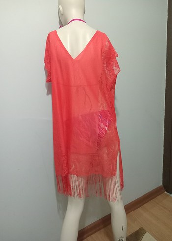 Kırmızı Bağlamalı Mini Bohem Pareo - Görsel 3