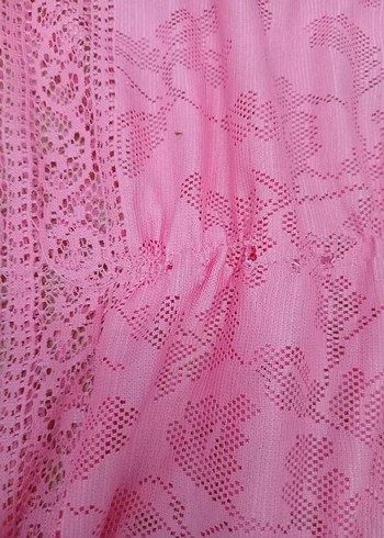 Dantel Detaylı Pembe Bohem pareo - Görsel 4