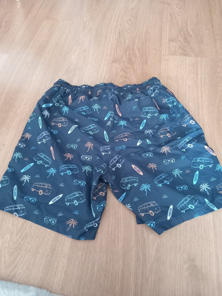 Erkek Mavi Desenli Mini Şort - Görsel 2