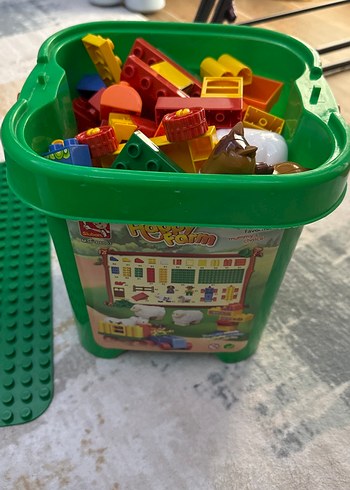 Renkli Lego Blokları Seti Yeşil Kova